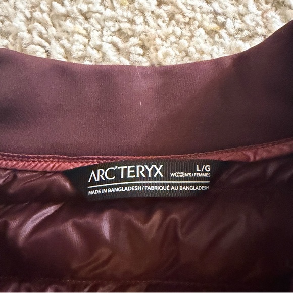 Arc'teryx Nexis Puffer Jacket Burgundy Red Women’s Sz L - Picture 5 of 10